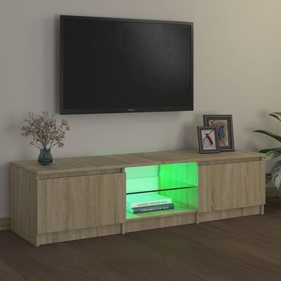 vidaXL Έπιπλο Τηλεόρασης με LED Sonoma Δρυς 140x40x35,5 εκ.