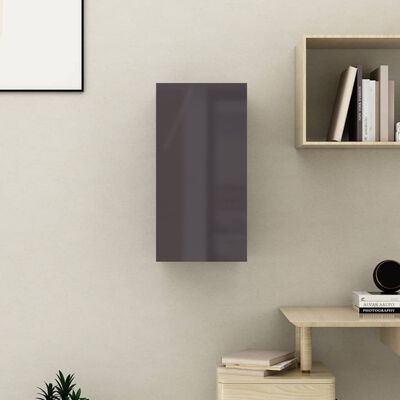 vidaXL Έπιπλο Τηλεόρασης Γυαλιστερό Γκρι 30,5 x 30 x 60εκ. Μοριοσανίδα