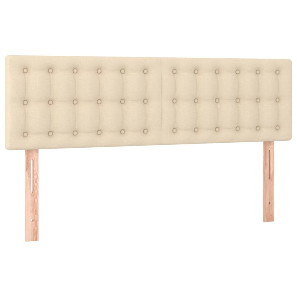 vidaXL Κρεβάτι Boxspring με Στρώμα & LED Κρεμ 140x190 εκ. Υφασμάτινο