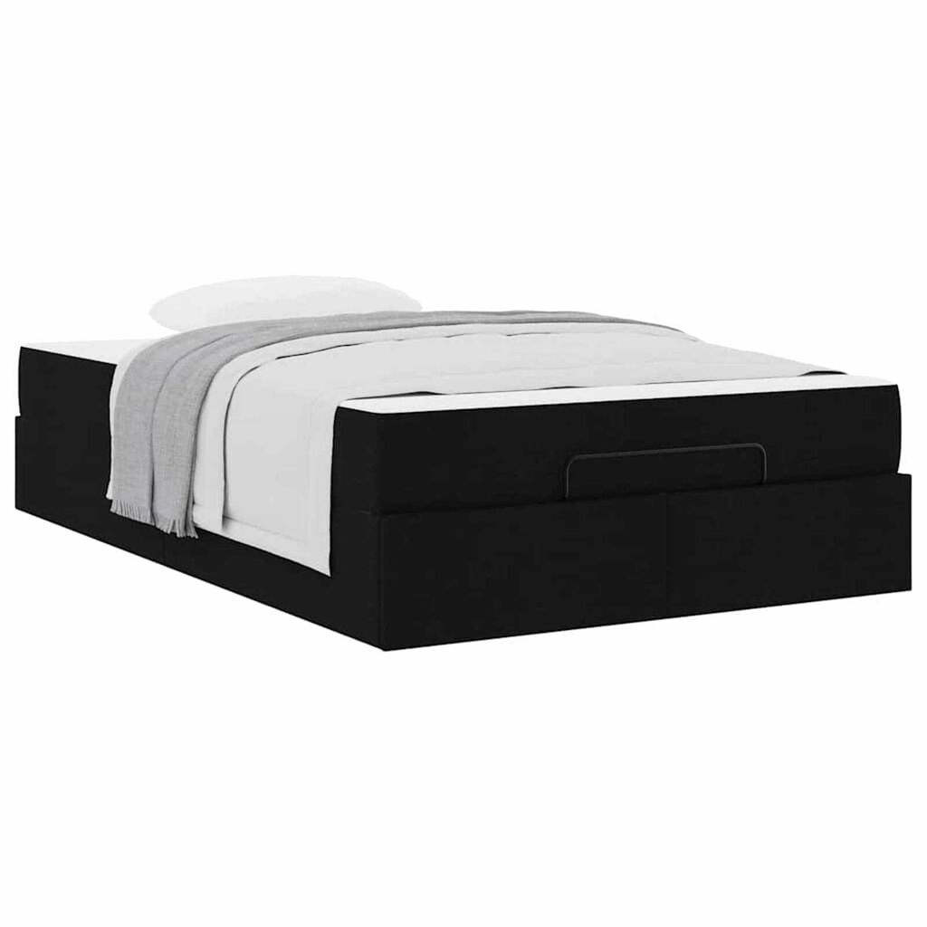 vidaXL Σκελετός Κρεβατιού με στρώμα Μαύρο 120 x 200 cm ύφασμα