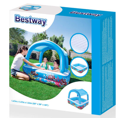 Bestway Πισίνα Παιδική με Σκίαστρο Μπλε 140 x 140 x 114 εκ. 52192