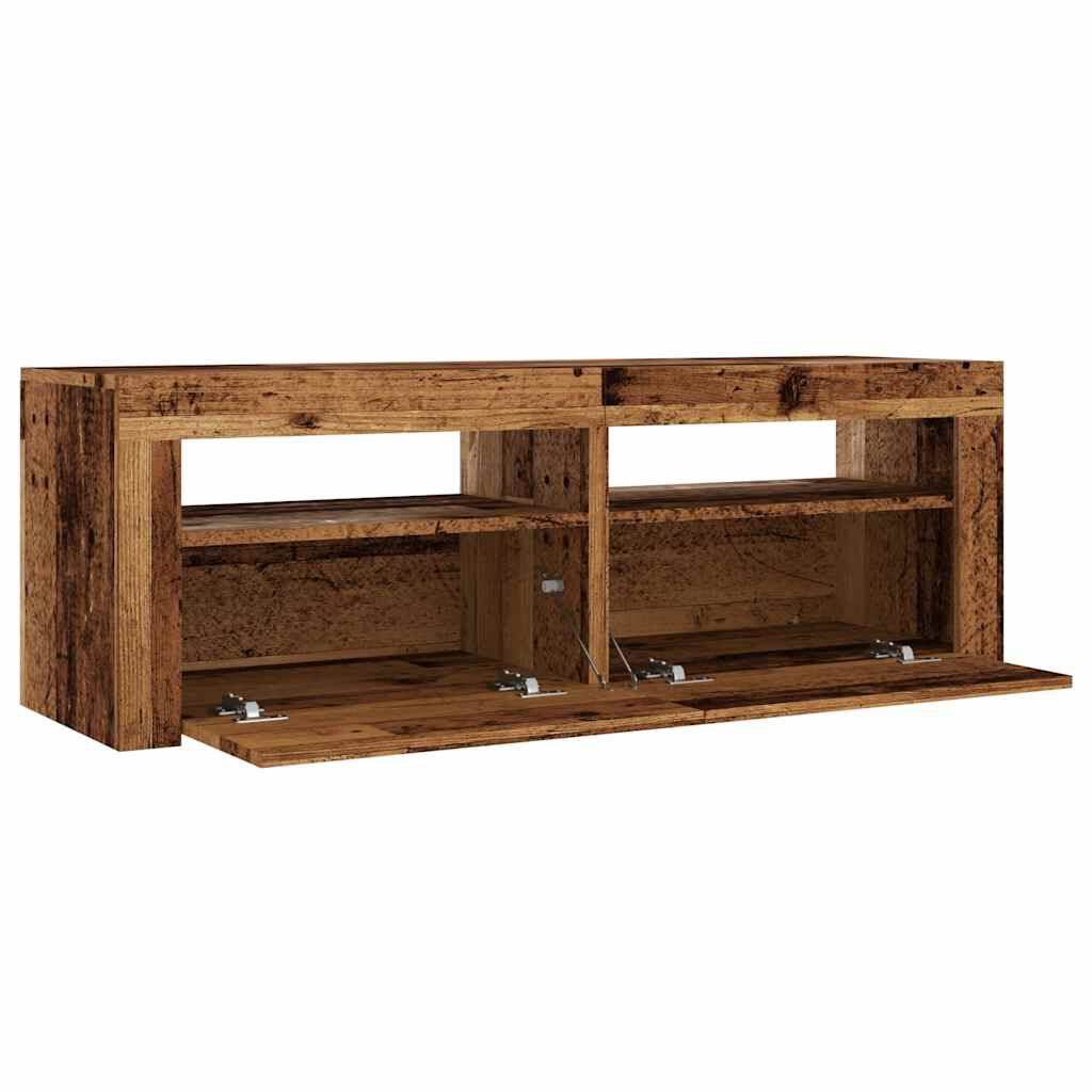 vidaXL Έπιπλο Τηλεόρασης LED Όψη Παλαιού Ξύλου 120x35x40 εκ.Επεξ. Ξύλο