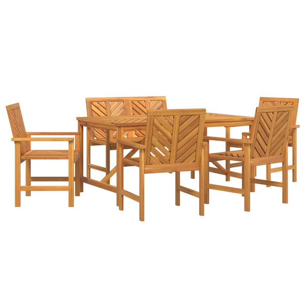vidaXL Σέτ φαγητού για κήπο 6 pcs Καφέ 150 x 90 x 74 cm