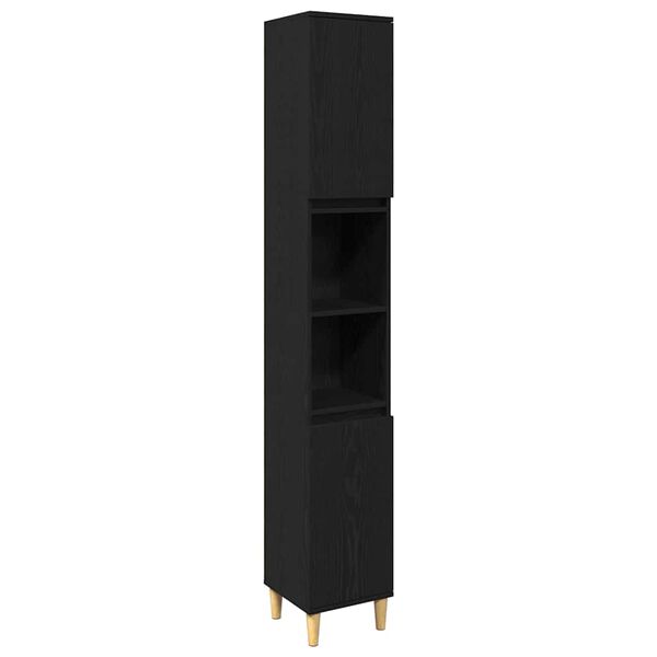 vidaXL Σετ Επίπλων Μπάνιου με αποθήκευση 3 pcs Μαύρο 60 x 30 x 60 cm