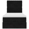 vidaXL Οθωμανικό κρεβάτι με στρώματα & LEDs Μαύρο 100x200cm Velvet