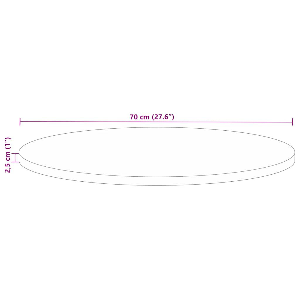 vidaXL Επιφάνεια Τραπεζιού Στρογγυλή Ø70x2,5εκ Μασίφ Ανακυκλωμένο Ξύλο
