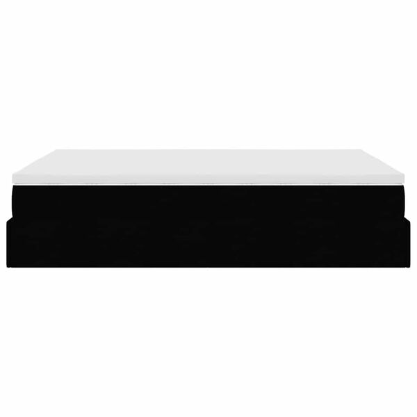 vidaXL Οθωμανικό κρεβάτι με στρώμα Μαύρο 140x190cm Ύφασμα