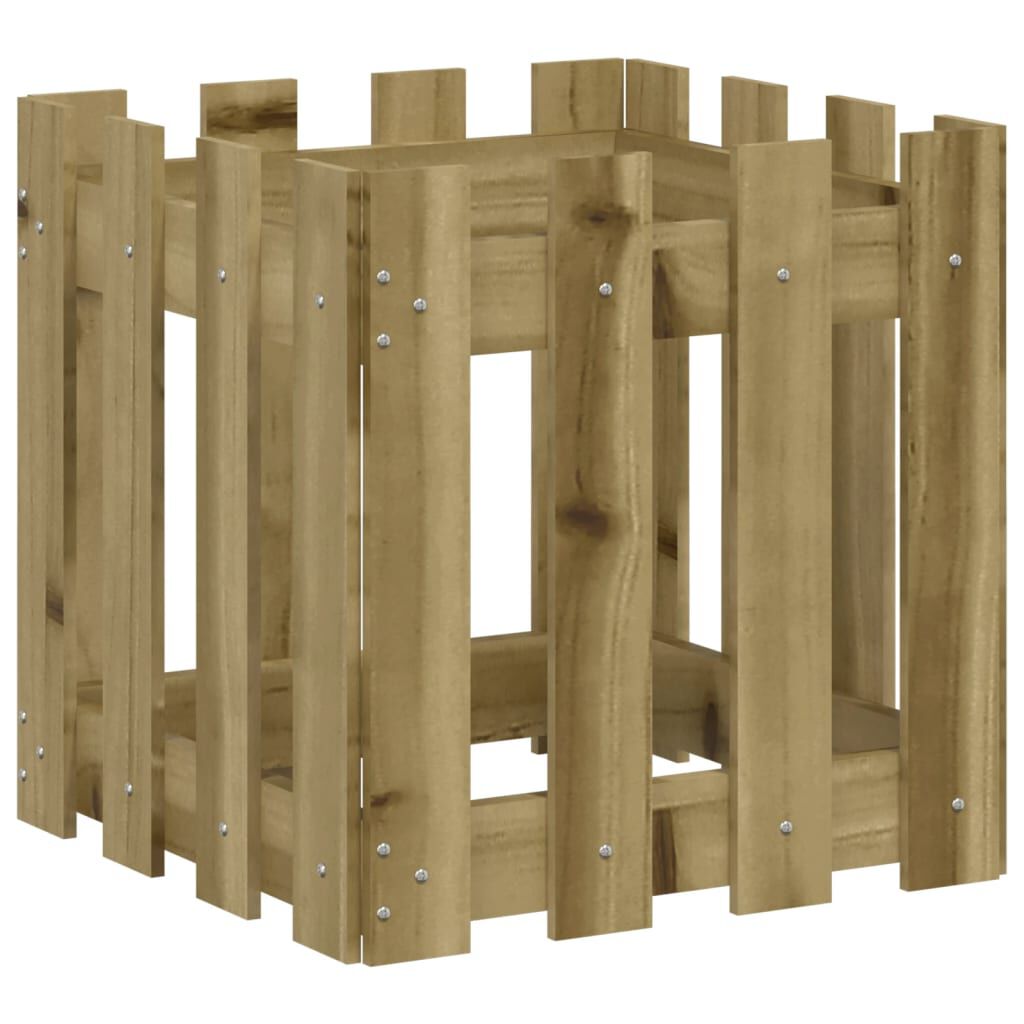 vidaXL Ζαρντινιέρα με Σχέδιο Φράχτη 40x40x40 εκ. Εμποτισμ. Ξύλο Πεύκου