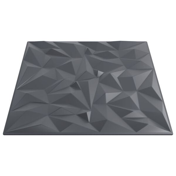 vidaXL Πάνελ Τοίχου 24 Τεμ. Γκρι Σχ. Αμέθυστου 50x50εκ. 6 μ² XPS
