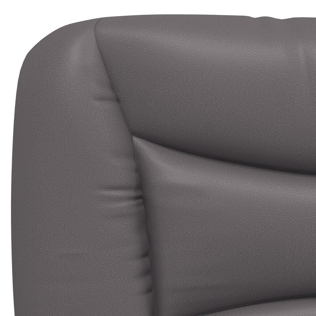 vidaXL Πλαίσιο Κρεβατιού με Κεφαλάρι Γκρι 140x200 εκ. Συνθετικό Δέρμα
