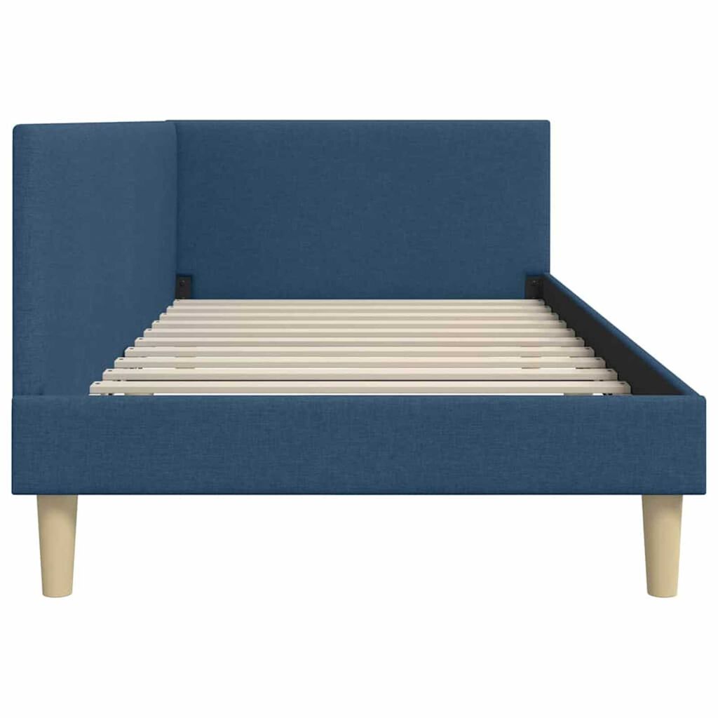 vidaXL Κρεβάτι Γωνίας Άλλο Μπλε 90 x 200 cm Ύφασμα και Έργο ξύλου