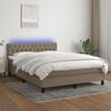 vidaXL &Kappa;&rho;&epsilon;&beta;ά&tau;&iota; Boxspring &mu;&epsilon; &Sigma;&tau;&rho;ώ&mu;&alpha; & LED Taupe 140x190 &epsilon;&kappa;. &Upsilon;&phi;&alpha;&sigma;&mu;ά&tau;&iota;&nu;&omicron;