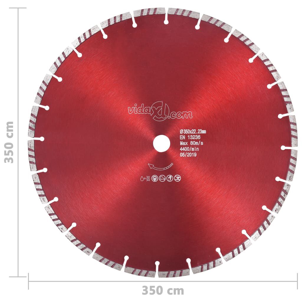 vidaXL Διαμαντόδισκος Κοπής Turbo 350 χιλ. Ατσάλινος