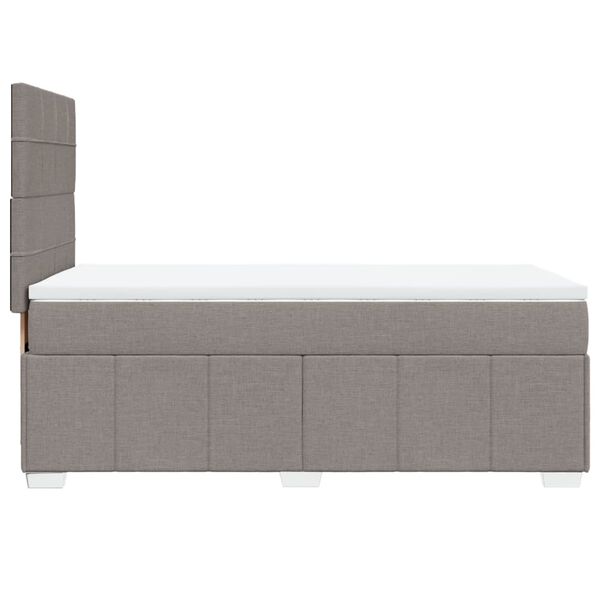 vidaXL Κρεβάτι Boxspring με Στρώμα Taupe 80x200 εκ. Υφασμάτινο