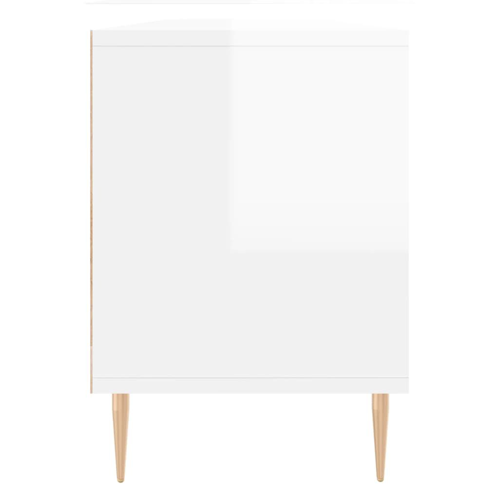 vidaXL Έπιπλο Τηλεόρασης Γυαλ. Λευκό 150x30x44,5 εκ Επεξεργασμένο Ξύλο