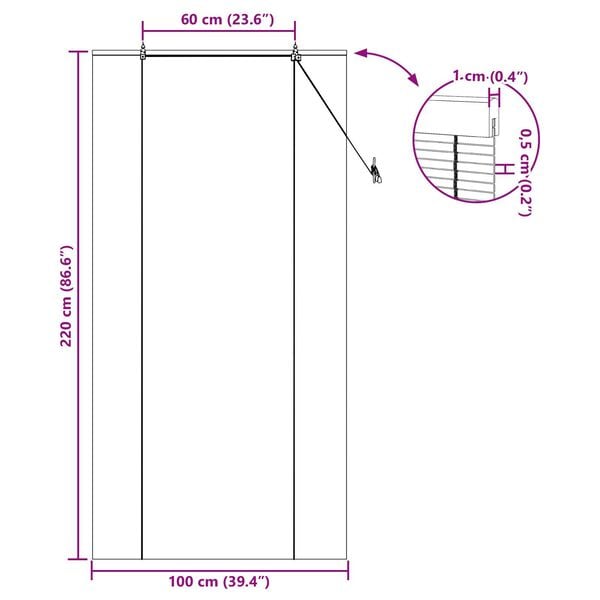 vidaXL Ρολά και Σκίες Παραθύρων Ανοιχτό καφέ 100 x 220 cm Μπαμπού