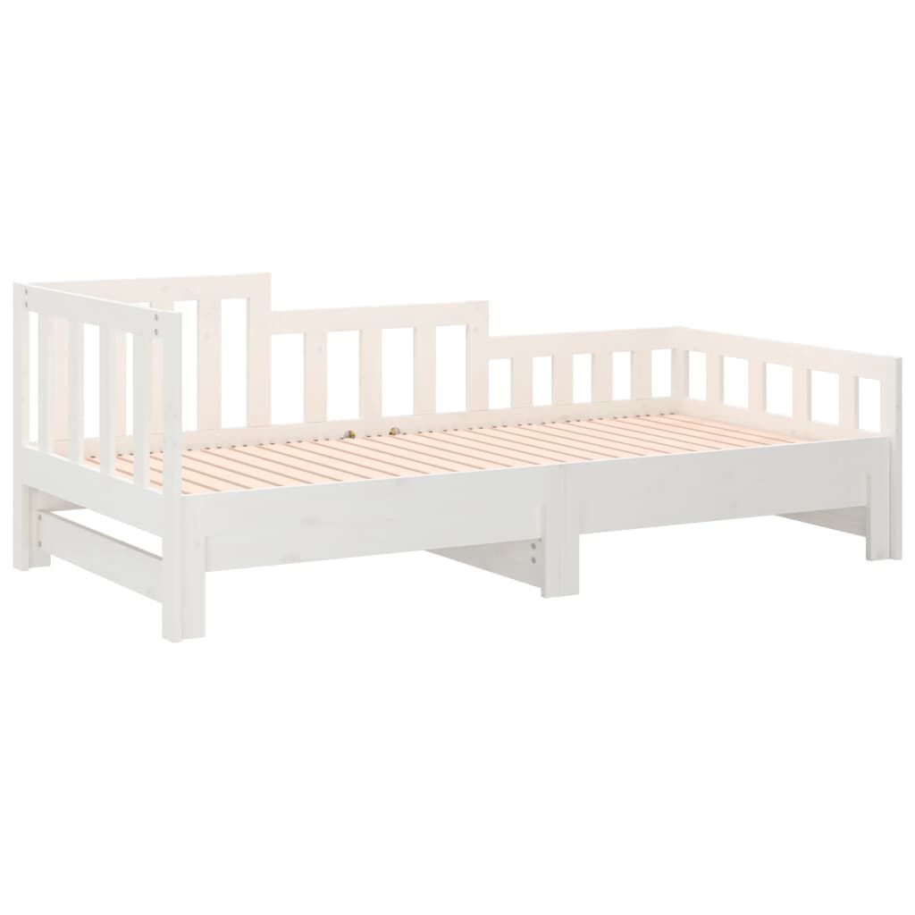 vidaXL Καναπές Κρεβάτι Συρόμενος Λευκός 2x(90x190) εκ. από Μασίφ Πεύκο