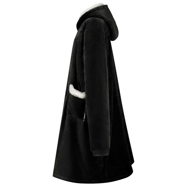 vidaXL Φούτερ-κουβέρτα Μαύρο m Φλις και Φλανέλ