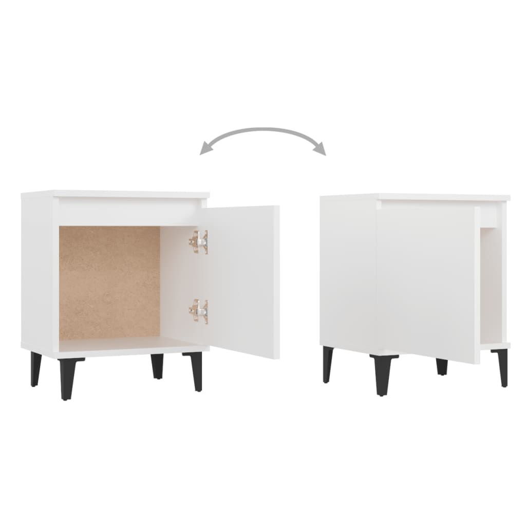 vidaXL Κομοδίνα Λευκά 40 x 30 x 50 εκ. με Μεταλλικά Πόδια