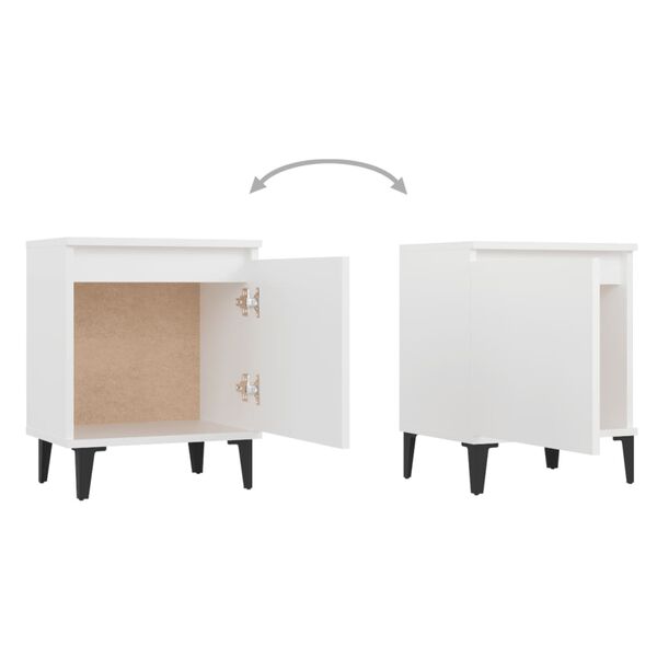 vidaXL Κομοδίνα Λευκά 40 x 30 x 50 εκ. με Μεταλλικά Πόδια