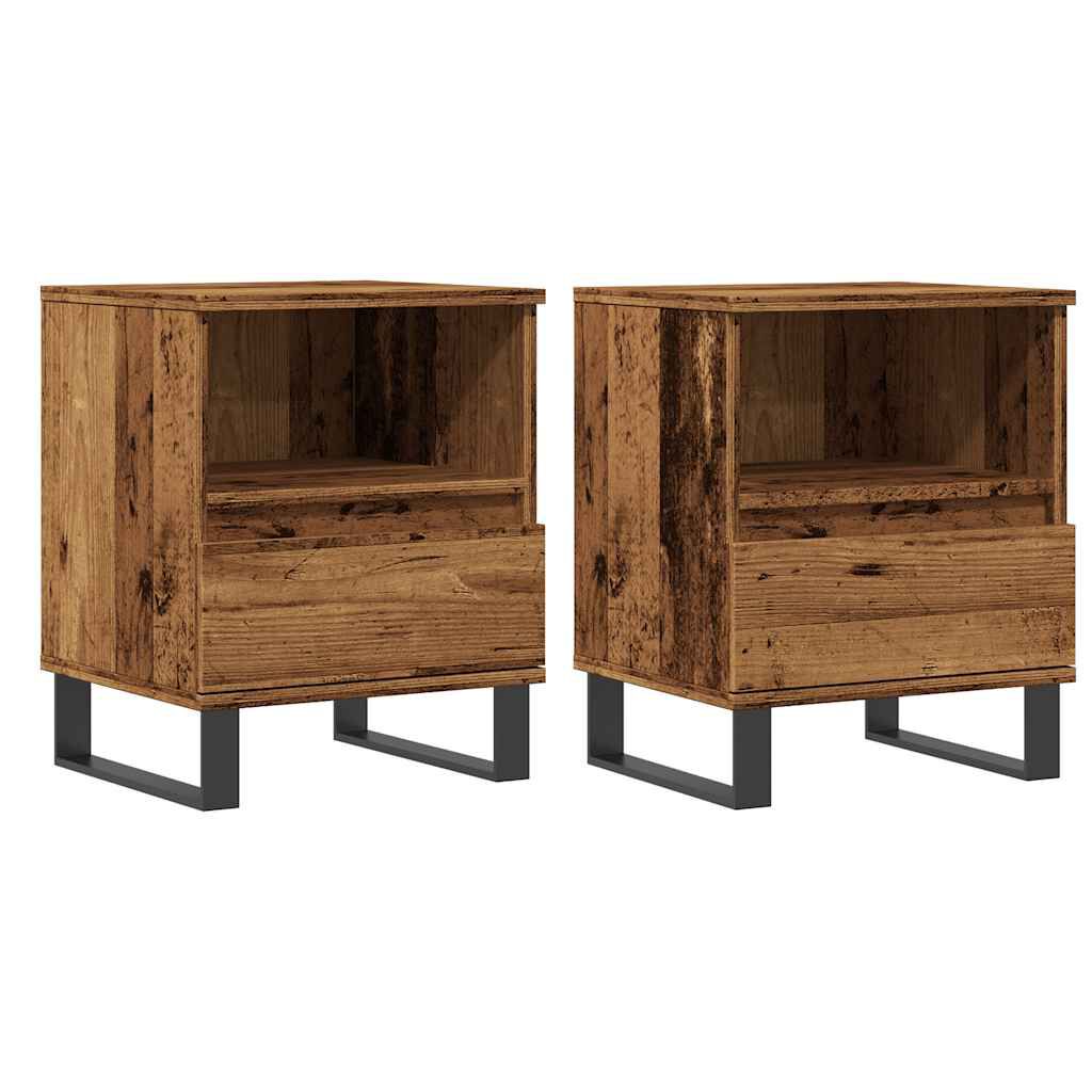 vidaXL Κομοδίνα 2 τεμάχια Παλιό ξύλο 40x35x50 cm Κατασκευασμένο ξύλο