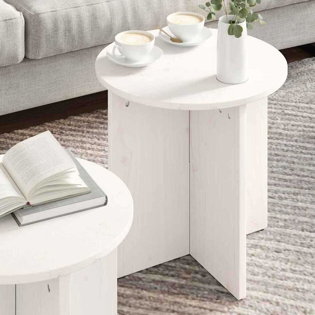 vidaXL Τραπεζάκι σαλονιού 2 pcs Λευκό 41.5 x 41.5 x 41 εκ