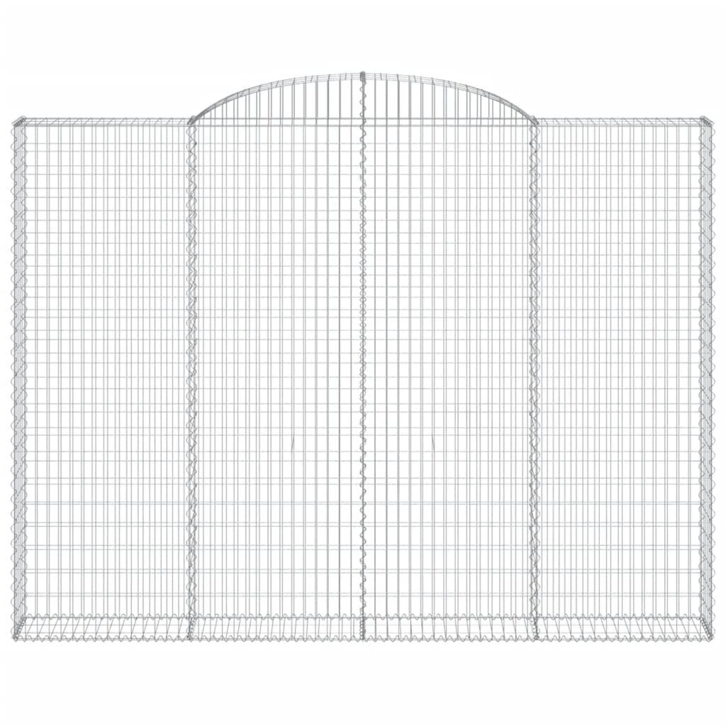 vidaXL Συρματοκιβώτια Τοξωτά 2 τεμ. 300x30x220/240 εκ. Γαλβαν. Ατσάλι