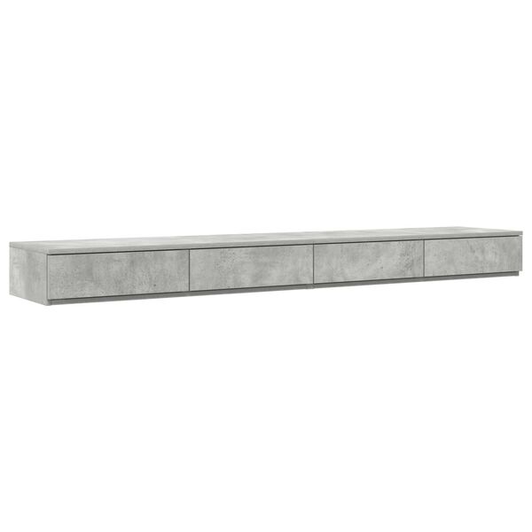 vidaXL Συρτάρια κρεβατιού Γκρι σκυροδέματος 180 x 36.5 x 16.5 εκ