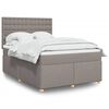 vidaXL &Kappa;&rho;&epsilon;&beta;ά&tau;&iota; Boxspring &mu;&epsilon; &Sigma;&tau;&rho;ώ&mu;&alpha; Taupe 160x200 &epsilon;&kappa;. &Upsilon;&phi;&alpha;&sigma;&mu;ά&tau;&iota;&nu;&omicron;