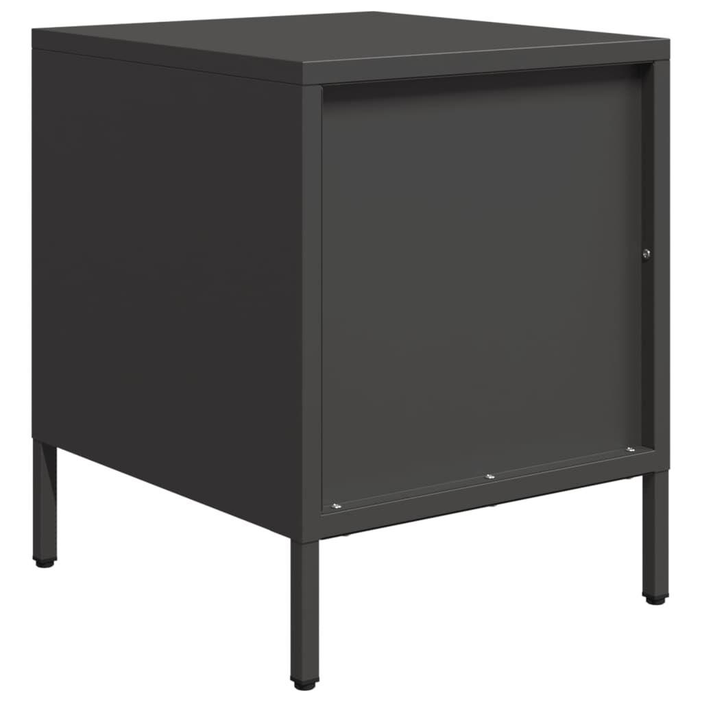 vidaXL Κομοδίνα 2 τεμ. Μαύρο 35x39x43,5 εκ. από Χάλυβα