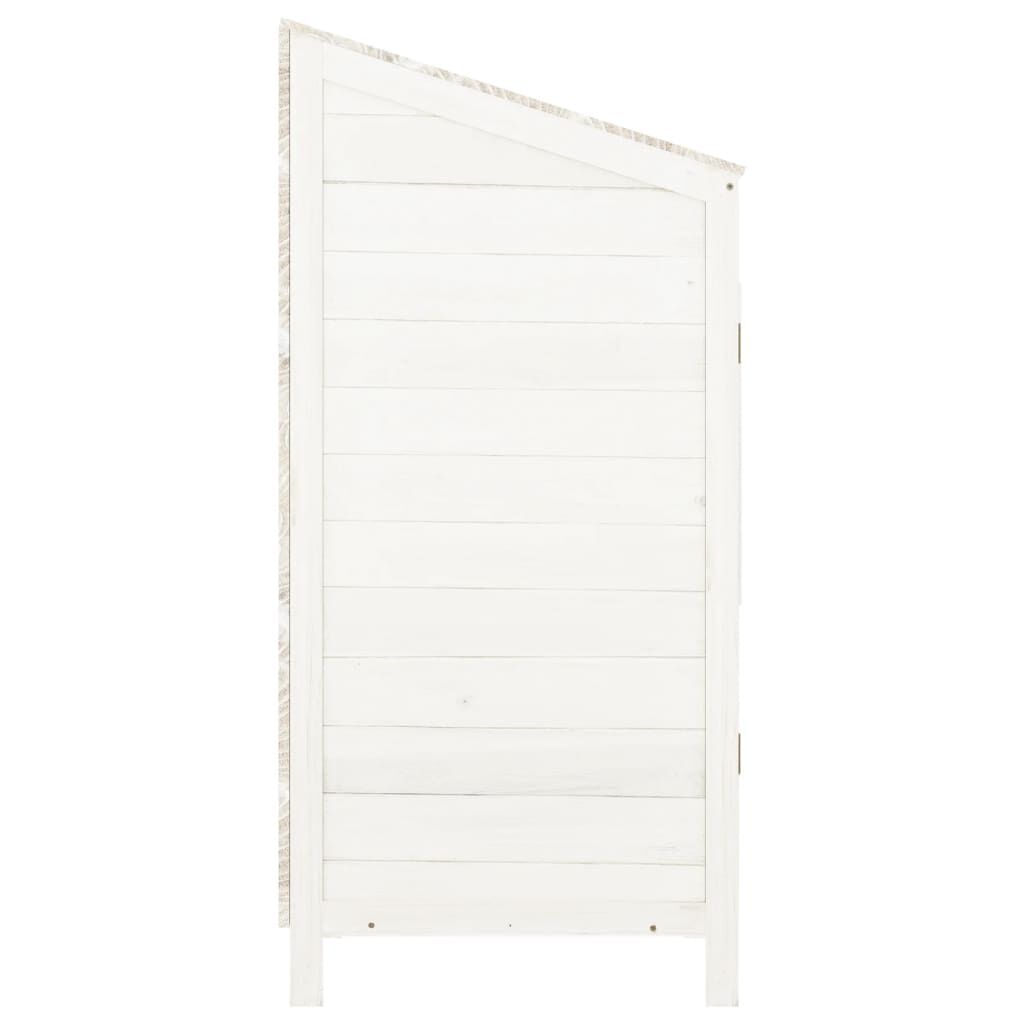 vidaXL Αποθήκη Κήπου Λευκή 55 x 52 x 112 εκ. από Μασίφ Ξύλο Ελάτης