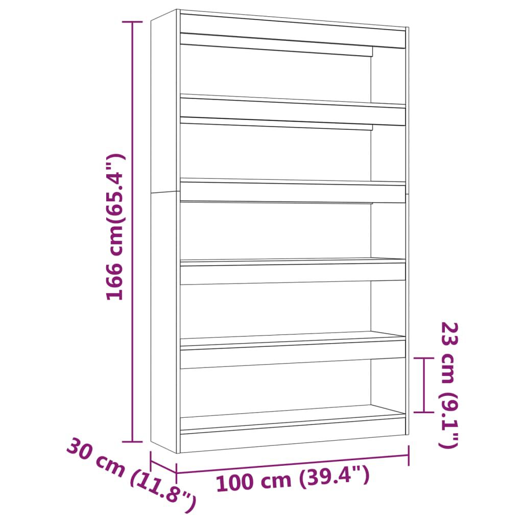 vidaXL Βιβλιοθήκη/Διαχωριστικό Χώρου Λευκό 100 x 30 x 166 εκ.