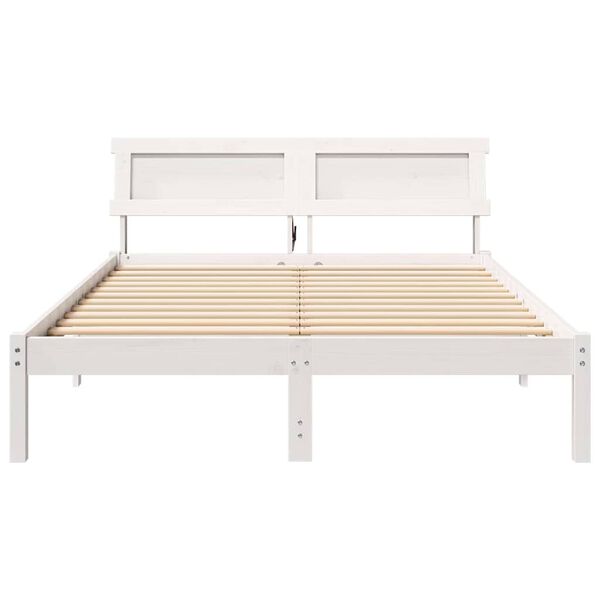 vidaXL Σκελετός Κρεβατιού Λευκό 120 x 200 cm Μασίφ ξύλο πεύκου