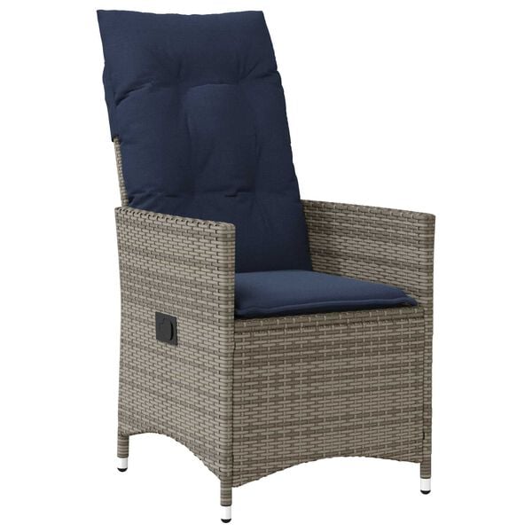 vidaXL Σέτ φαγητού για κήπο 7 pcs Γκρι συνθετικό ρατάν