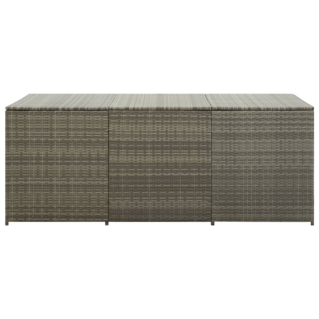 vidaXL Κουτί Αποθήκευσης Κήπου Γκρι 180x90x70 εκ. από Συνθετικό Ρατάν