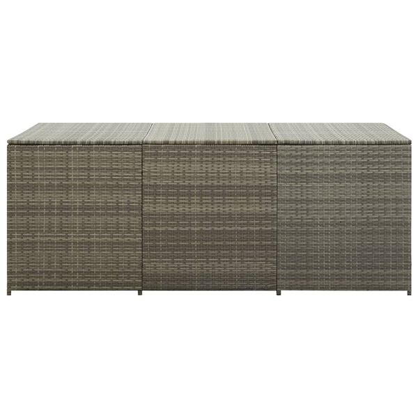 vidaXL Κουτί Αποθήκευσης Κήπου Γκρι 180x90x70 εκ. από Συνθετικό Ρατάν