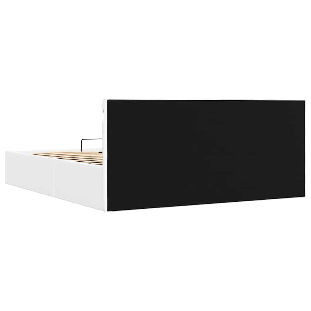 vidaXL Πλαίσιο Κρεβατιού Αποθ. Χώρο/LED Μαύρο 180x200 εκ. Δερματίνη