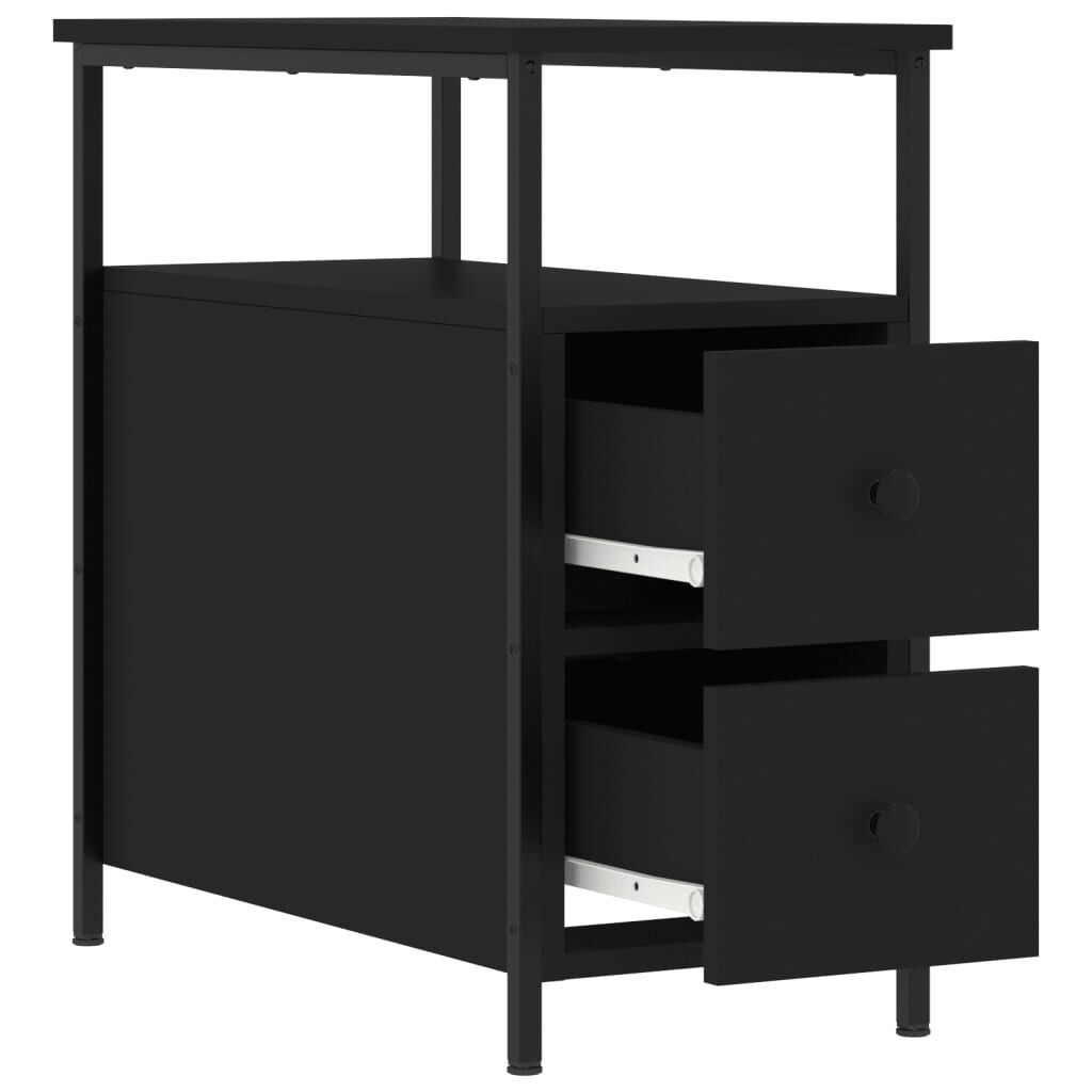 vidaXL Κομοδίνο Μαύρο 30 x 60 x 60 εκ. από Επεξεργασμένο Ξύλο