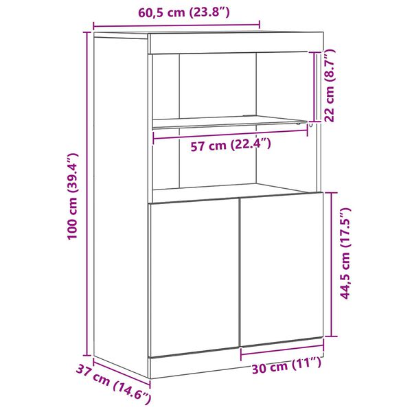 vidaXL Πλαϊνό γραφείο Καφέ 60 x 37 x 100 εκ. Επεξεργασμένο ξύλο