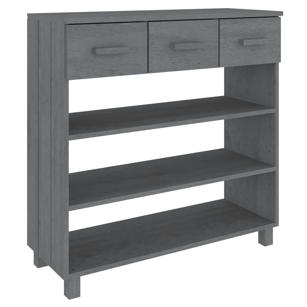 vidaXL Τραπέζι Κονσόλα HAMAR Σκ. Γκρι 90x35x90 εκ. Μασίφ Ξύλο Πεύκου