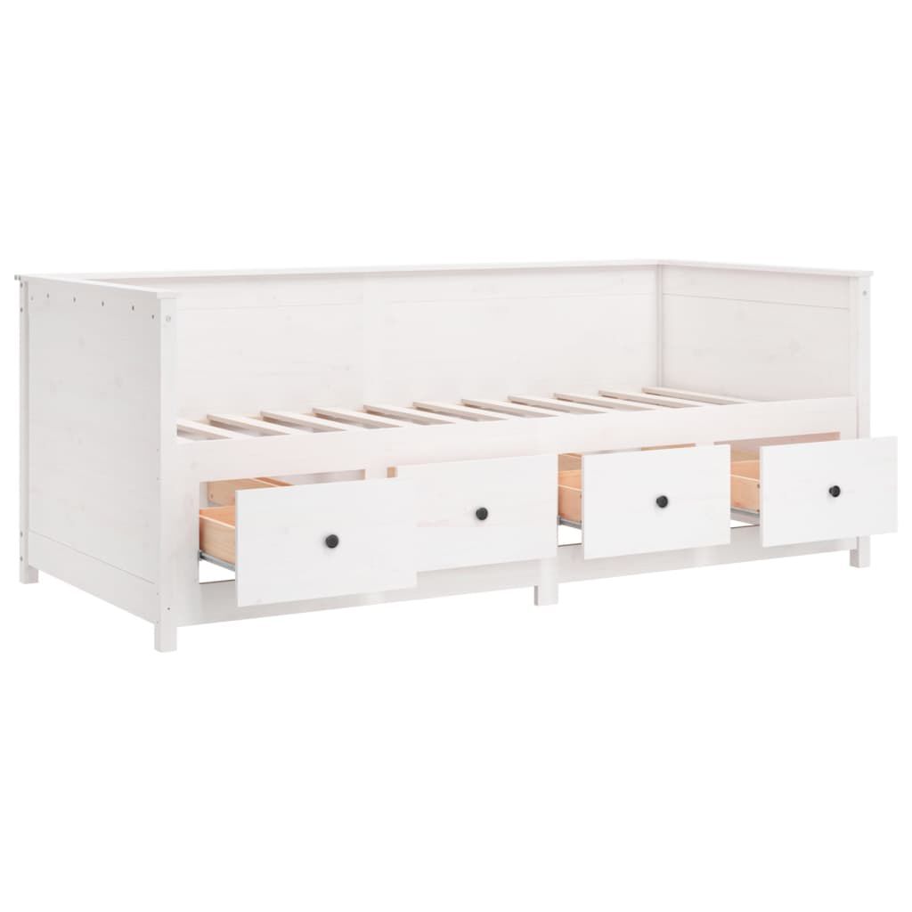vidaXL Κρεβάτι ημέρας χωρίς στρώμα Λευκό 100x200 cm Στερεό ξύλο πεύκο