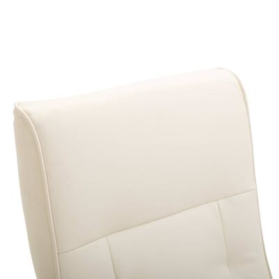 vidaXL Πολυθρόνα Γραφείου Μασάζ Λευκή Κρεμ από Συνθετικό Δέρμα