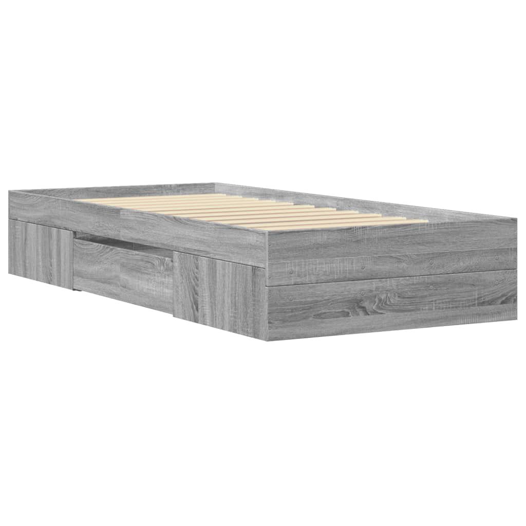 vidaXL Πλαίσιο Κρεβατιού Γκρι Sonoma 90x200 εκ. Επεξεργασμένο Ξύλο