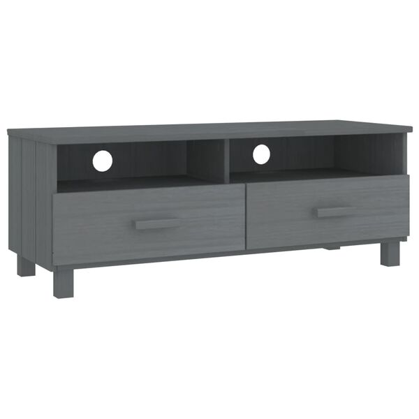 vidaXL Έπιπλο Τηλεόρασης HAMAR Σκ. Γκρι 106x40x40εκ. Μασίφ Ξύλο Πεύκου