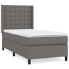 vidaXL Κρεβάτι Boxspring με Στρώμα Γκρι 80 x 200 εκ. Συνθετικό Δέρμα