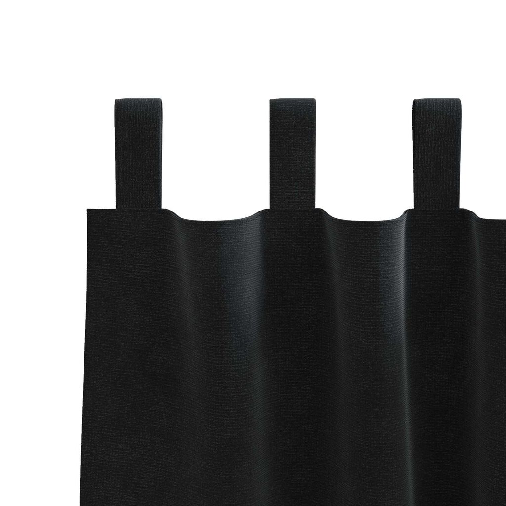 vidaXL Κουρτίνες με κουρτίνες 2 pcs Μαύρο 140 x 140 cm Βελούδο