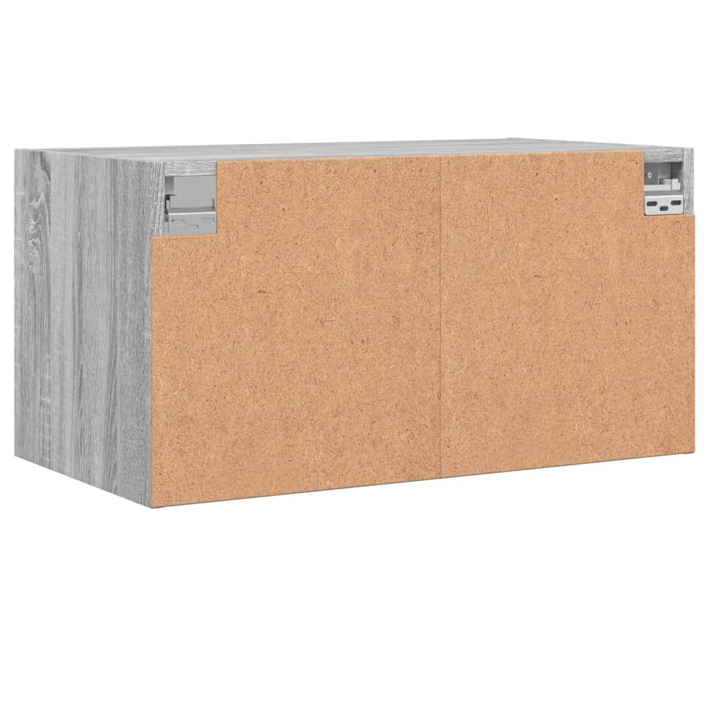 vidaXL Ντουλάπι Τοίχου Γκρι Sonoma 68,5x37x35 εκ. με Γυάλινες Πόρτες