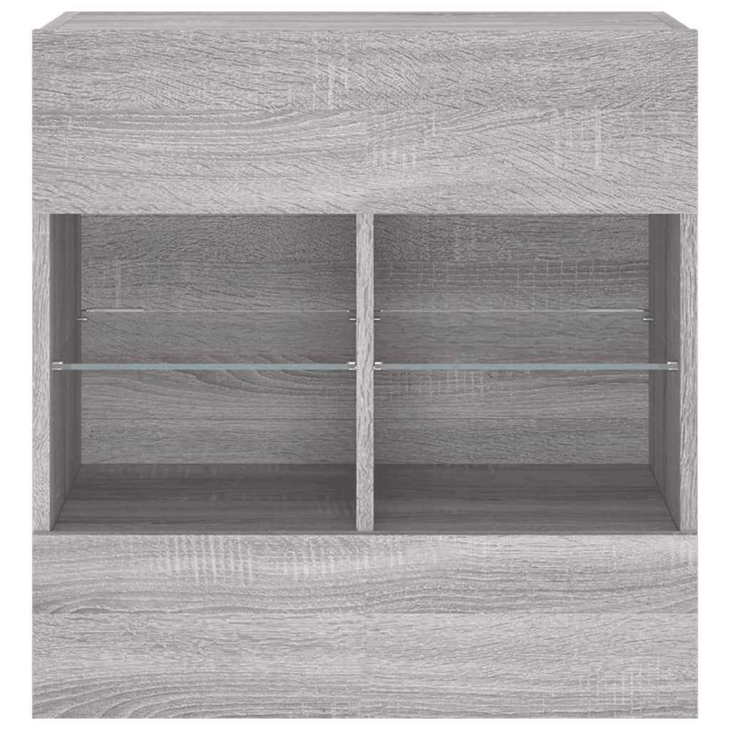 vidaXL Έπιπλο Τοίχου Τηλεόρασης με LED Γκρι Sonoma 58,5x30x60,5 εκ.