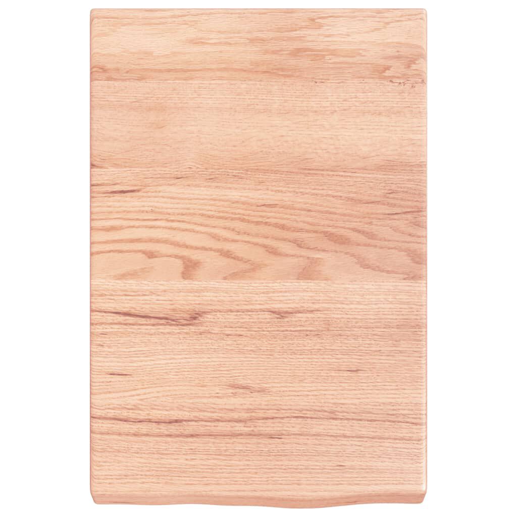 vidaXL Ράφι Τοίχου Ανοιχτό Καφέ 40x60x(2-6)εκ. Επεξ. Μασίφ Ξύλο Δρυός