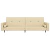 vidaXL Καναπές Κρεβάτι Διθέσιος Κρεμ Βελούδινος με 2 Μαξιλάρια